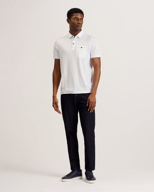 TORTILA-Tops-SS Polo with Birdseye Stripe Collar Detail- Ted Baker Romania